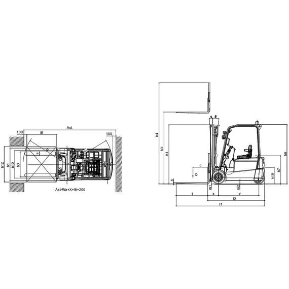 XILIN CPD20SA-16 Li-ion 1,6 т 3 м Погрузчик электрический трехопорный (900 мм 48V/350AH/100A) арт. 1025894 с доставкой по Москве купить по выгодной цене 100kwatt.ru