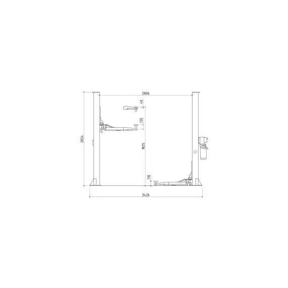 SYSTEM T4i 380В Двухстоечный подъемник с нижней синхронизацией (прямые лапы) с доставкой по Москве, Грузоподъемность: 4 тонны (4000 кг), Напряжение: 380 В, Варианты модели: с прямыми лапами купить по выгодной цене 100kwatt.ru