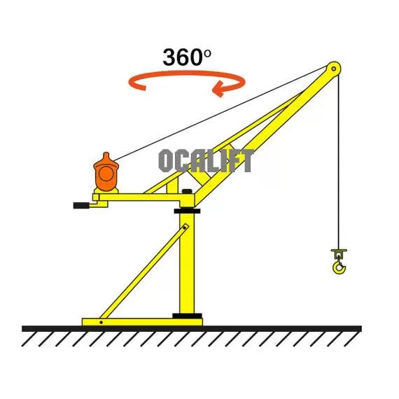 OCALIFT KADET 400 кг Мини кран переносной поворотный со стрелой (без лебёдки) с доставкой по Москве купить по выгодной цене 100kwatt.ru