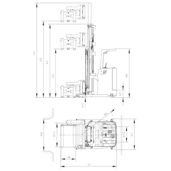 GROS (MIMA) MC15 1,5 т 4,5 м Самоходный штабелер узкопроходный с трехсторонней обработкой груза с доставкой по Москве, Грузоподъемность: 1.5 тонны (1500 кг), Высота подъема вил, м.: 4.5 м, Напряжение: 48 В, Тип батареи: Кислотная, обслуживаемая купить по выгодной цене 100kwatt.ru