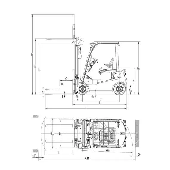 OXLIFT RX20 2 т 3 м SS FFL Li-ion Электрический погрузчик (свободный подъем вил, боковое смещение каретки) с доставкой по Москве купить по выгодной цене 100kwatt.ru