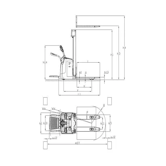 GROS (MIMA) MB1545LC-Li-ion FFL 1,5 т 4,5 м Самоходный штабелер с платформой и свободным подъемом с доставкой по Москве купить по выгодной цене 100kwatt.ru