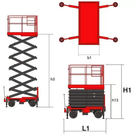 OXLIFT QZ-050-070 7000 мм 500 кг Самоходный (поводковый) подъемник ножничного типа с питанием от АКБ с доставкой по Москве купить по выгодной цене 100kwatt.ru