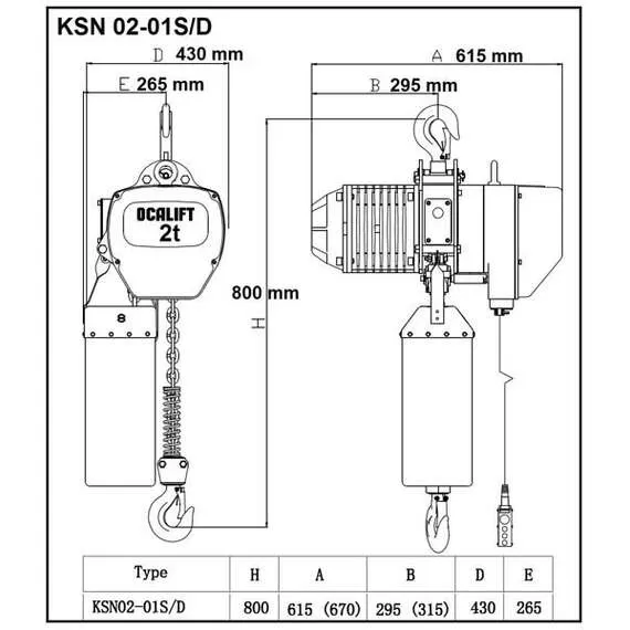 OCALIFT 02-01S 2 т 24 м Таль 380в электрическая цепная стационарная на крюке с доставкой по Москве купить по выгодной цене 100kwatt.ru