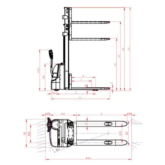 OXLIFT AX 1230H 3000 Мм 1200 Кг Самоходный Штабелер с доставкой по Москве купить по выгодной цене 100kwatt.ru